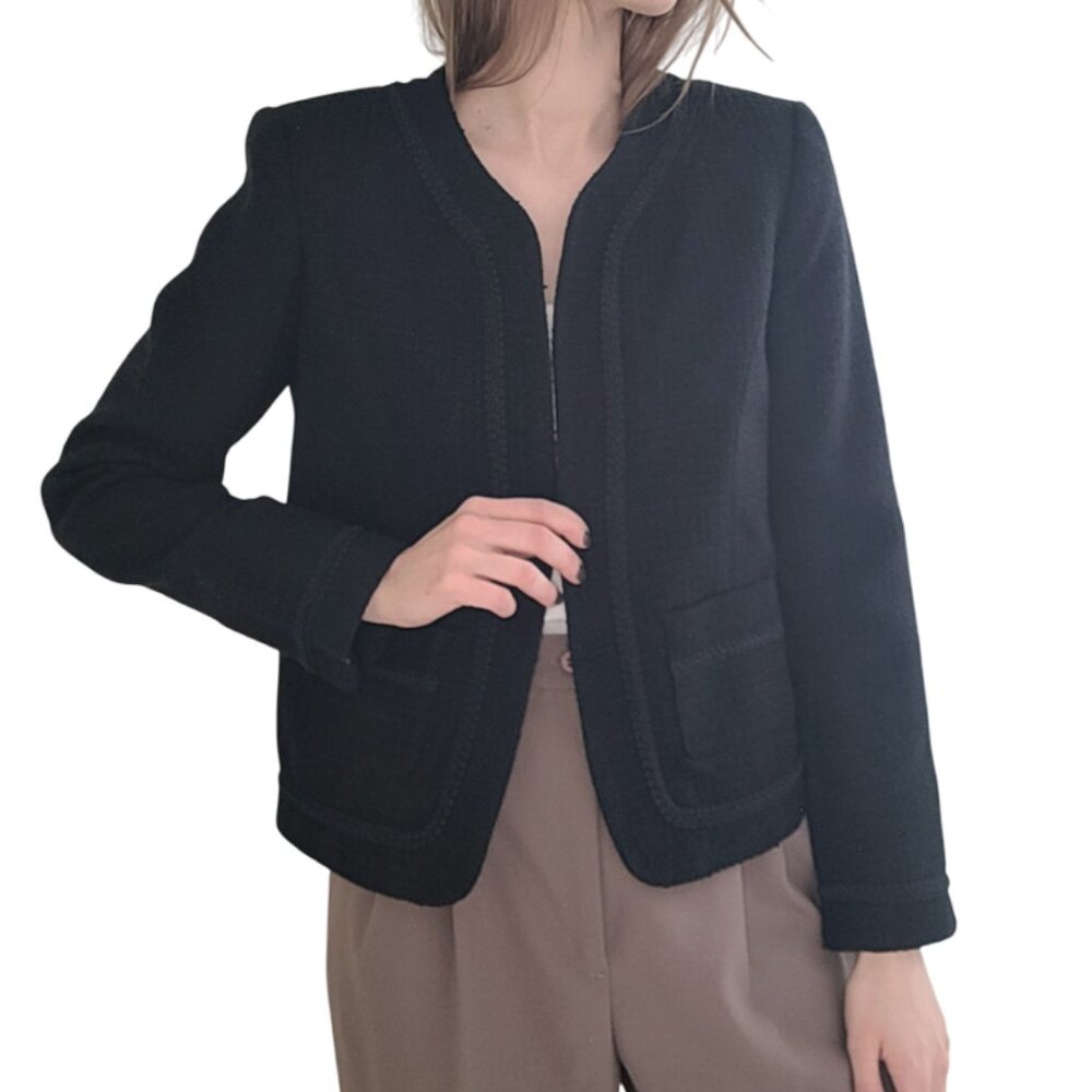 Vintage Black Tweed Worthington Blazer Women's Tailored Jacket size 6/medium